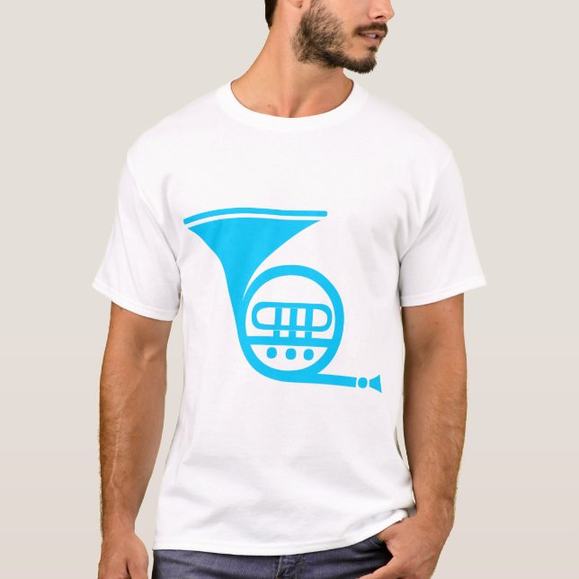 Französisches Horn - Sky Blue T-Shirt (Vorderseite)