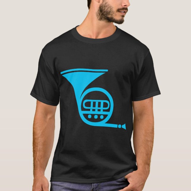 Französisches Horn - Sky Blue T-Shirt (Vorderseite)