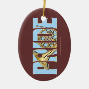 Französisches Horn-Stolz Keramik Ornament