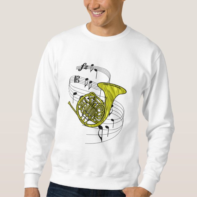 Französisches Horn Sweatshirt (Vorderseite)