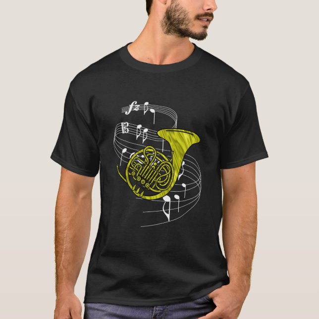 Französisches Horn T-Shirt (Vorderseite)
