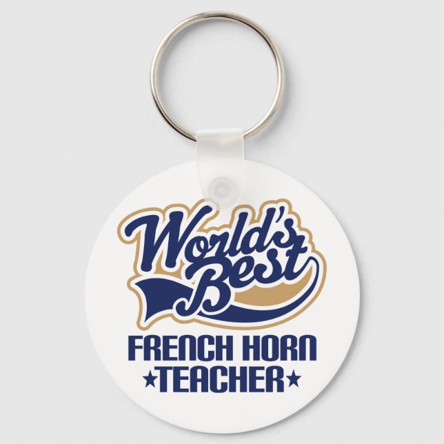 Französisches Horn-Teacher-Geschenk Schlüsselanhänger (Vorderseite)