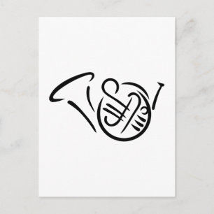 Französisches Horninstrument Postkarte