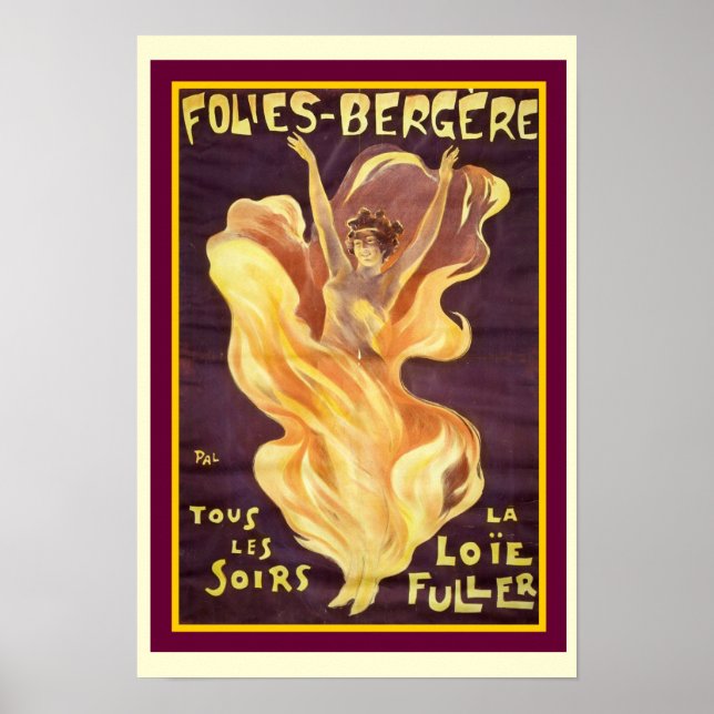Französisches Jugendstil "Folies Bergere" 13 x 19  Poster (Vorne)