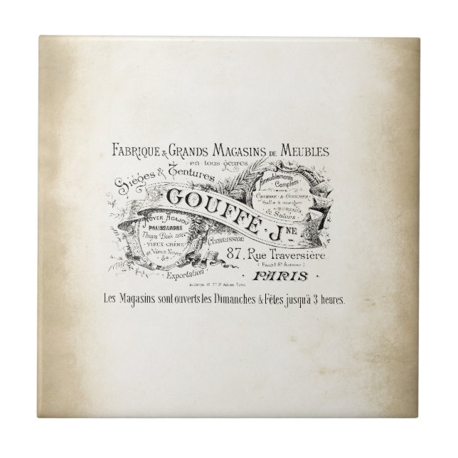 Französisches Kaufhaus-Zeichen Fliese (Vorderseite)