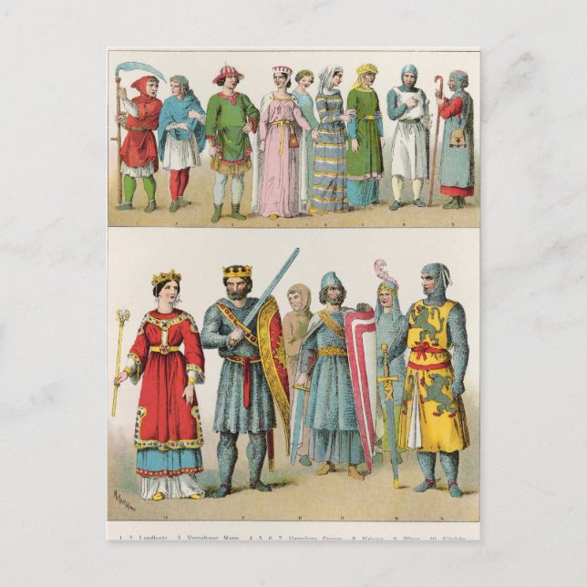 Französisches Kleid Postkarte (Vorderseite)