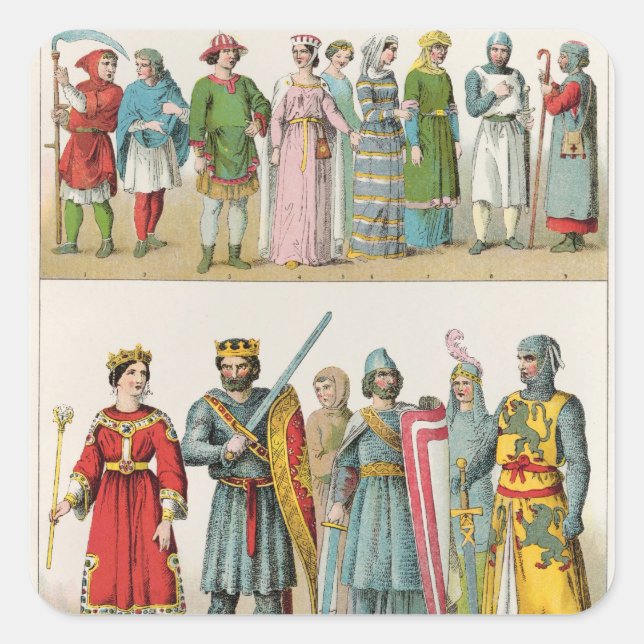 Französisches Kleid Quadratischer Aufkleber (Vorderseite)