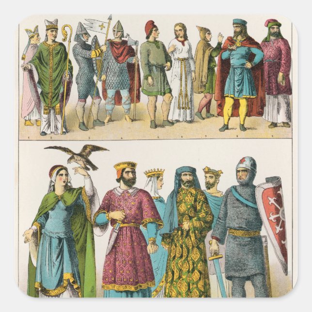 Französisches Kleid Quadratischer Aufkleber (Vorderseite)