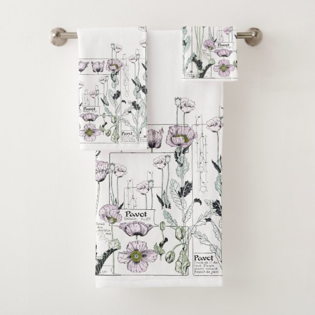 Französisches Kunst Nouveau Badhandtuch Set (Insitu)