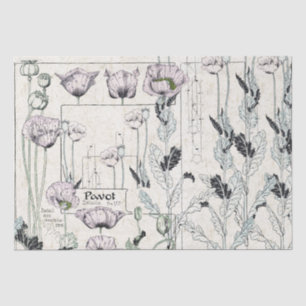 Französisches Kunst Nouveau Mohnblume Pavot Seidenpapier