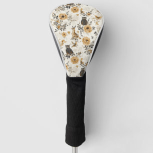 Französisches Land Beige Eule Blumenmuster Golf Headcover