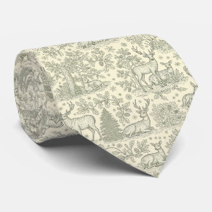 Französisches Land Grüne Toile Hirsch Muster Krawatte