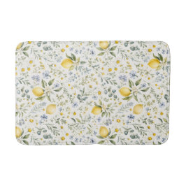 Französisches Land-Lemonen- und Wildblumenmuster Badematte
