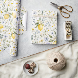 Französisches Land-Lemonen- und Wildblumenmuster Geschenkpapier