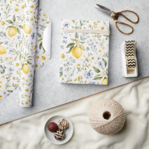 Französisches Land-Lemonen- und Wildblumenmuster Geschenkpapier