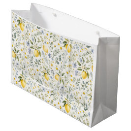 Französisches Land-Lemonen- und Wildblumenmuster Große Geschenktüte