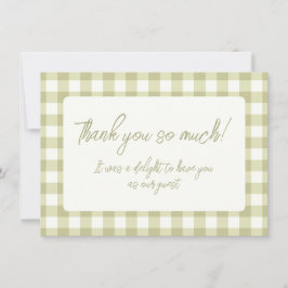 Französisches Land Meadow Gingham - Salbei grün ka Dankeskarte