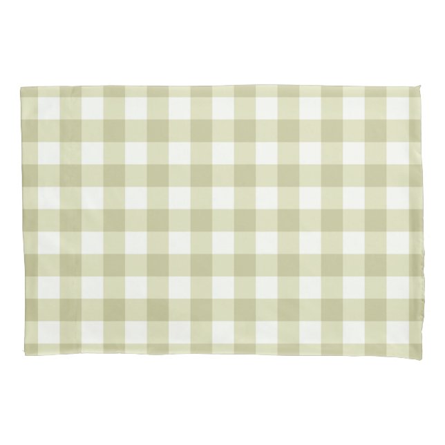 Französisches Land Meadow Gingham - Salbei grün ka Kissenbezug (Vorderseite)