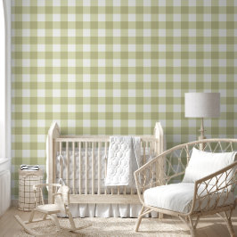Französisches Land Meadow Gingham - Salbei grün ka Tapete
