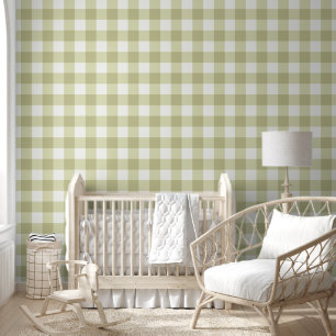 Französisches Land Meadow Gingham - Salbei grün ka Tapete