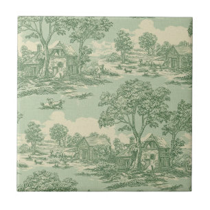 Französisches Land-Sage-Toile-Bauernhofszene Fliese