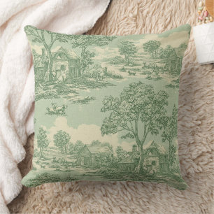 Französisches Land-Sage-Toile-Bauernhofszene Kissen