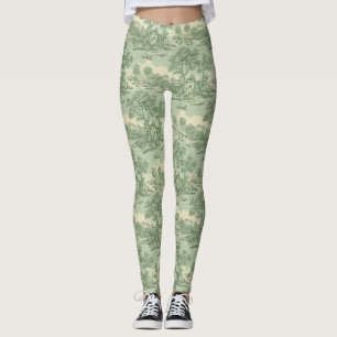 Französisches Land-Sage-Toile-Bauernhofszene Leggings