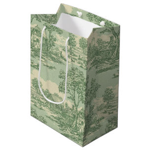 Französisches Land-Sage-Toile-Bauernhofszene Mittlere Geschenktüte