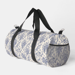 Französisches Land Toile de Jouy Blaues Muster  Duffle Bag