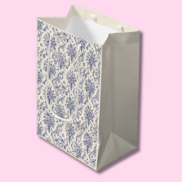 Französisches Land Toile de Jouy Blaues Muster  Mittlere Geschenktüte