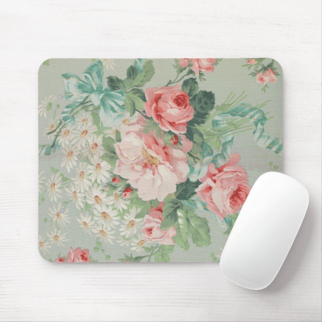 Französisches Land Vintag Antike Rose Cabbage Mousepad (Mit Mouse)