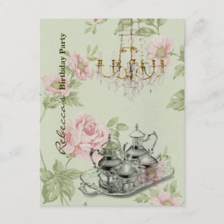 französisches Landgartengeburtstags-Tee-Party Einladung