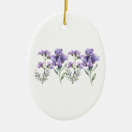 Französisches Lavendel-Wasserfarbmuster Keramik Ornament
