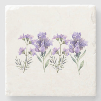 Französisches Lavendel-Wasserfarbmuster Steinuntersetzer