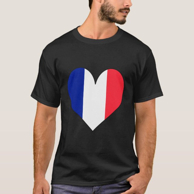 Französisches Liebe Herz T-Shirt (Vorderseite)