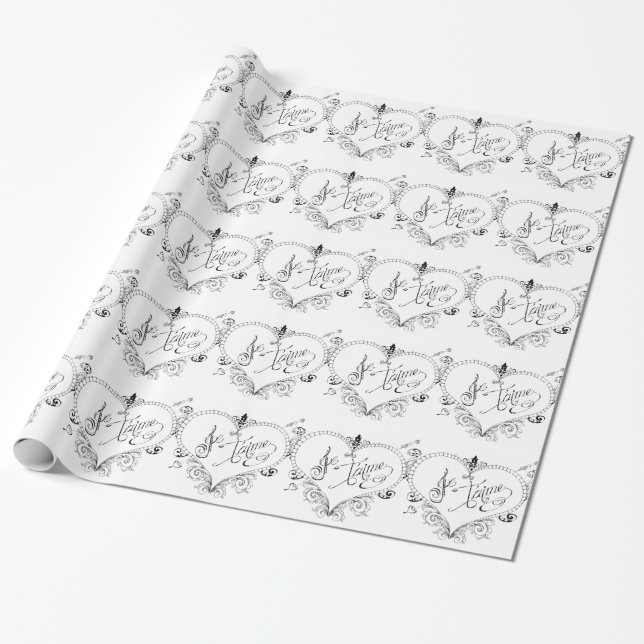 Französisches Liebe-Zitat Geschenkpapier (Ungerollt)