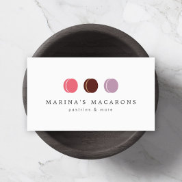 FRANZÖSISCHES MACARON TRIO LOGO 3 auf Weiß Visitenkarte