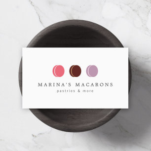 FRANZÖSISCHES MACARON TRIO LOGO 3 auf Weiß Visitenkarte