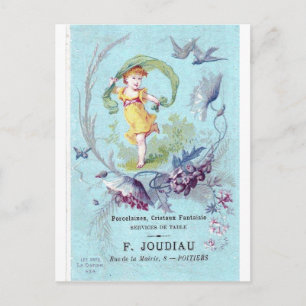 Französisches Mädchen Postkarte