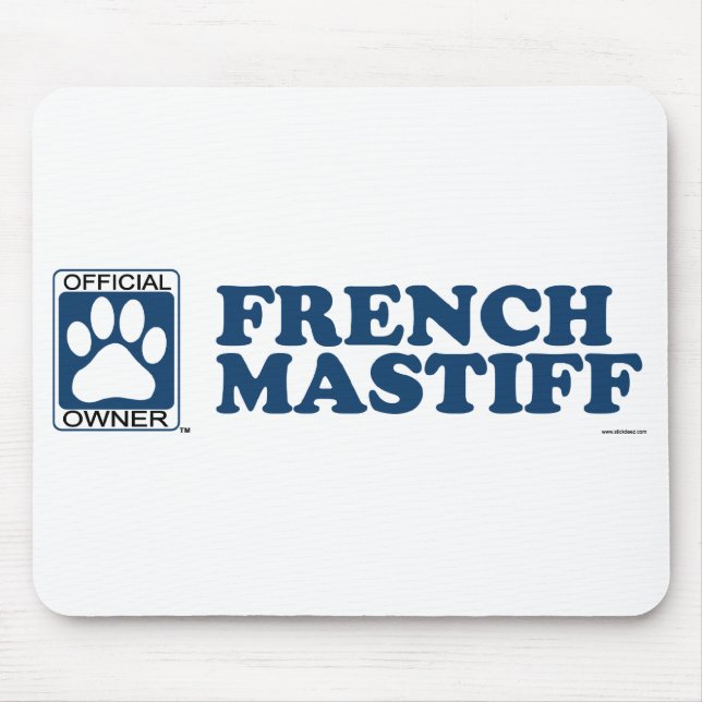 Französisches Mastiff-Blau Mousepad (Vorne)