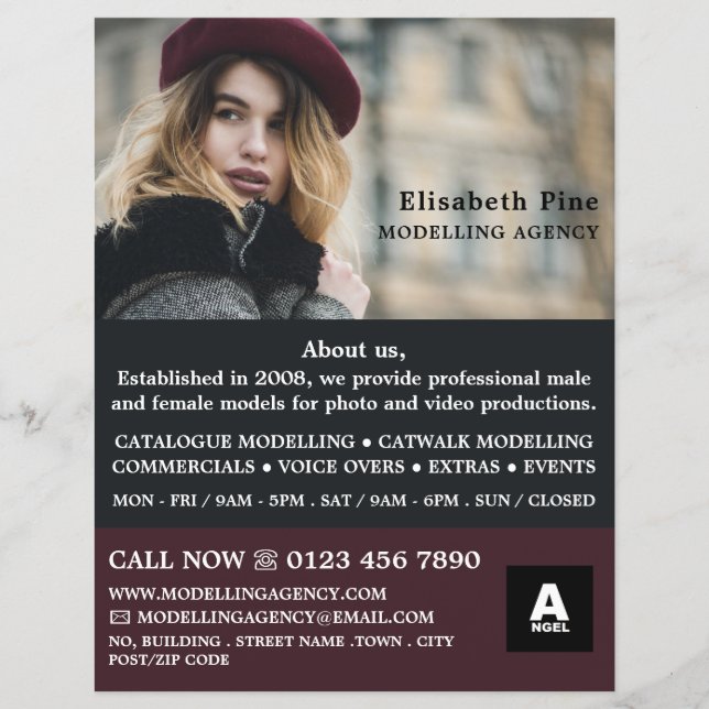 Französisches Model, Modelagentur, Model-Agent Flyer (Vorne)