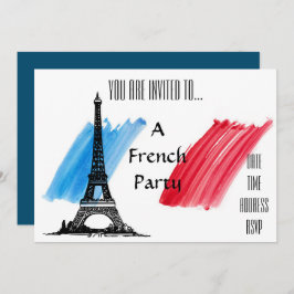 französisches Motto aus französischem Party Einladung