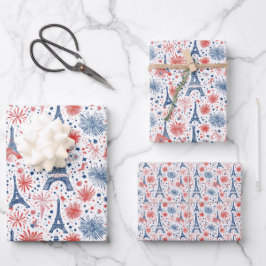 Französisches Muster 4 Geschenkpapier Set