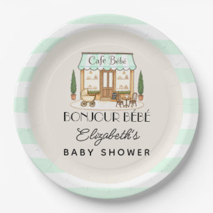 Französisches Paris-Café Bébé Baby Shower Pappteller