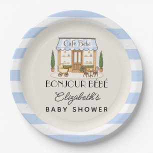 Französisches Paris-Café Bébé Boy Baby Shower Pappteller