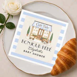 Französisches Paris-Café Bébé Boy Baby Shower Serviette