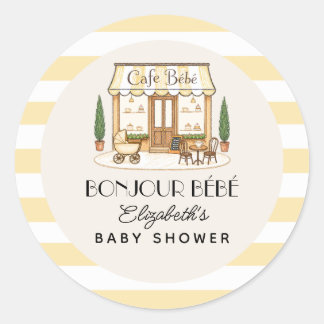 Französisches Paris-Café Bébé Geschlechtsneutrale Runder Aufkleber