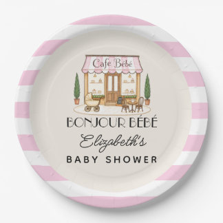 Französisches Paris Café Bébé Mädchen Baby-Party Pappteller