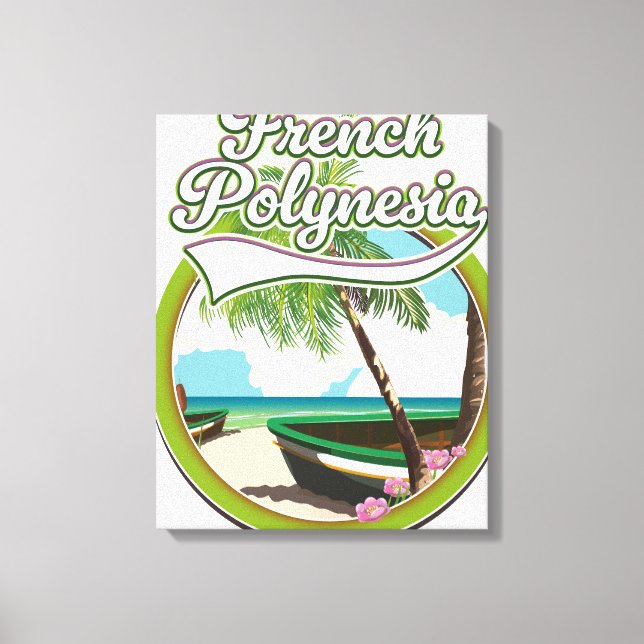 Französisches Polynesien Reiselogo. Leinwanddruck (Vorderseite)