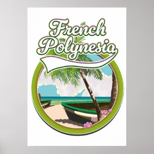 Französisches Polynesien Reiselogo. Poster